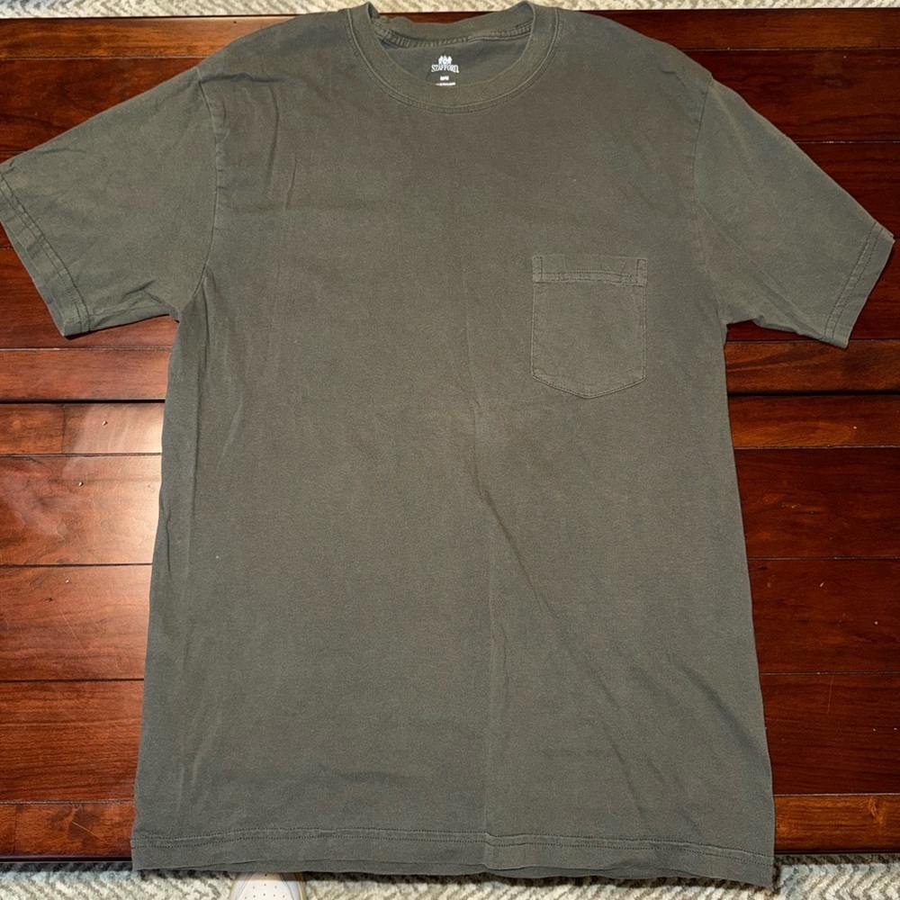 Stafford Men's Olive Green Short Sleeve Tee Size M
